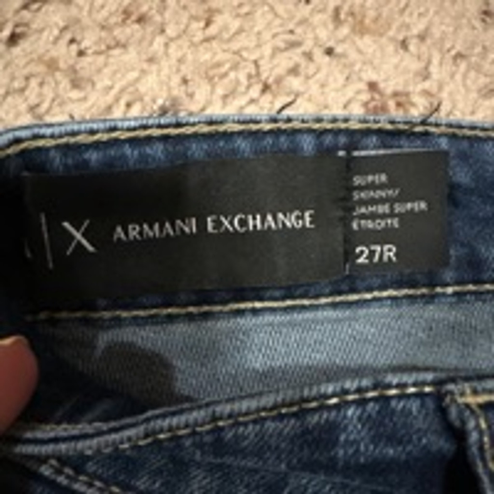 Women's Armani Exchange Jeans Size 27 Blue Denim Super Skinny - Picture 2 of 9